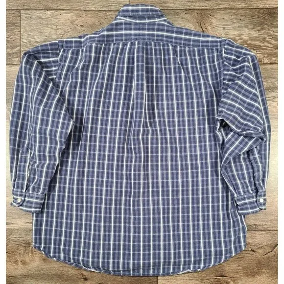 Ralph Lauren Blaire Long Sleeve Button Down Blue Cotton Flannel Shirt Men's XL - Picture 7 of 7